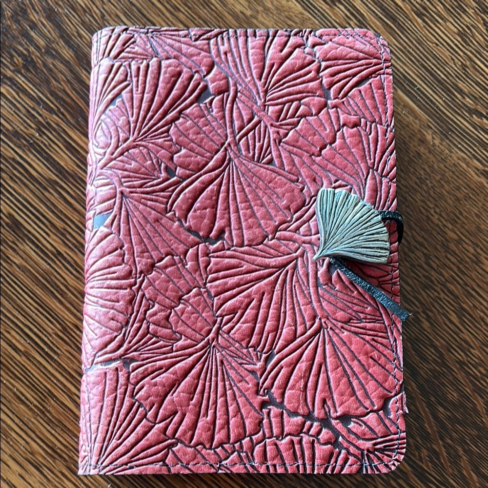 Elegant Red Embossed Leaf Design Journal/Sketch book